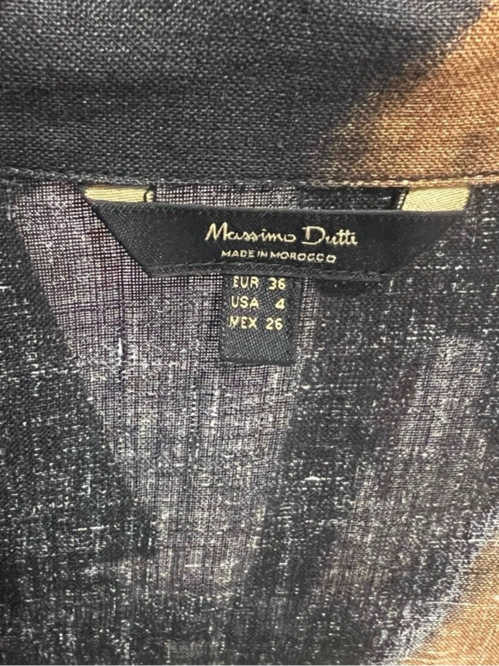 Massimo Dutti Black and Tan Tie-Dye Top - Picture 3 of 4